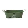 Modern Oval Iron Plant Pot Container With Reinforced Handle Rustproof Suitable For Indoor Outdoor Greeneries Arrangement