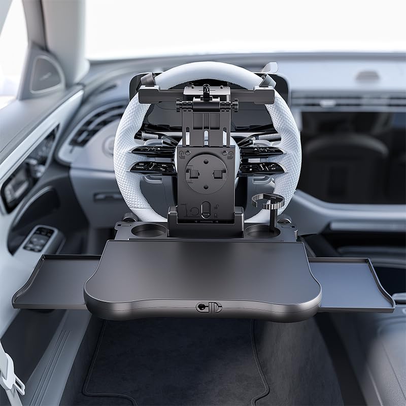 ONKYOU Car Steering Wheel Rear Seat Rear Meal Desk with Adjustable Convenient Perfect for Computer Car and Car [2025 Design] Table, Compatible, Tray,
