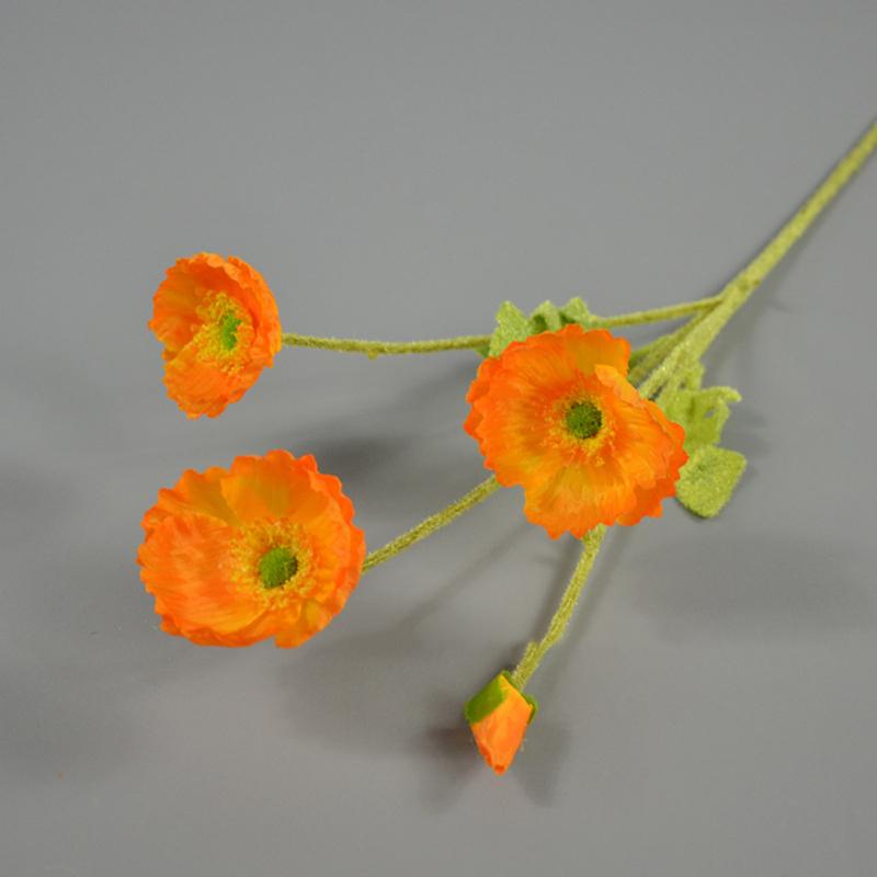 4 Heads Artificial Bouquet Simulation Poppies Fake Silk Flower For Home Wedding Party Decoration