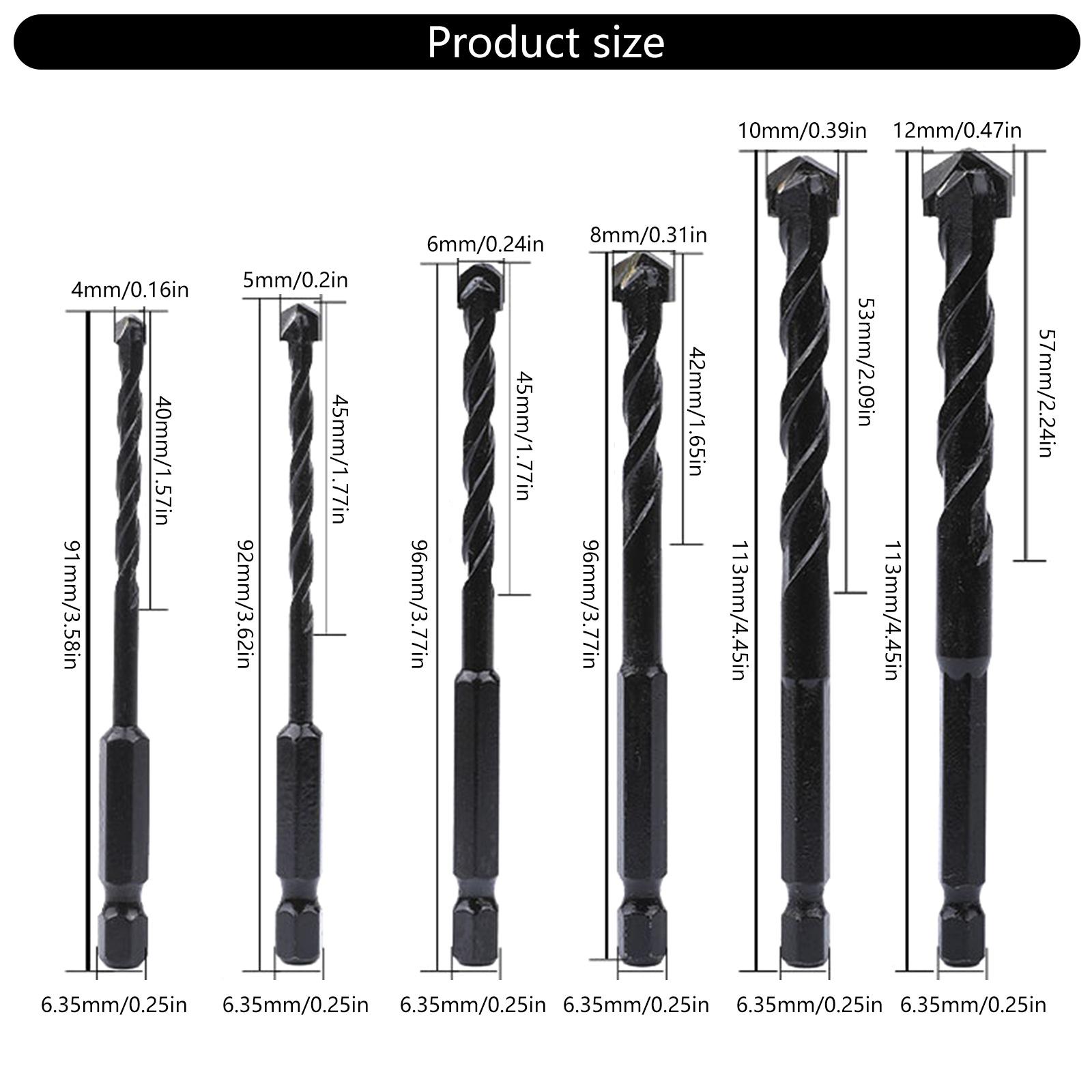 

10Pcs Hexagonal Drill Bit Set For Glass Tile Concrete Wood Drilling Drill Bits Drilling Tool Punching Drill Set 1