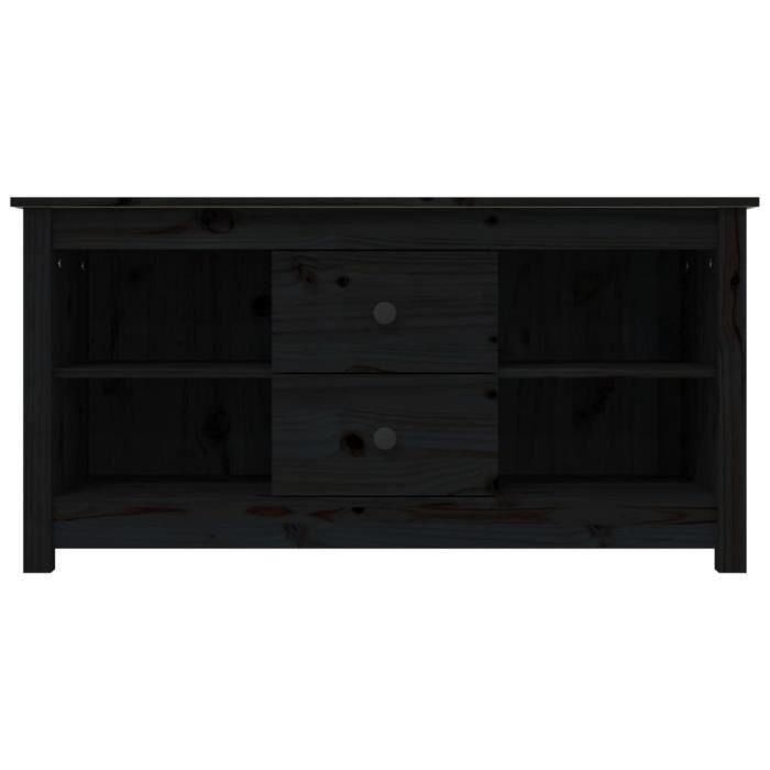 VidaXL Meuble TV Noir 103x36,5x52 cm Bois de pin massif 814573