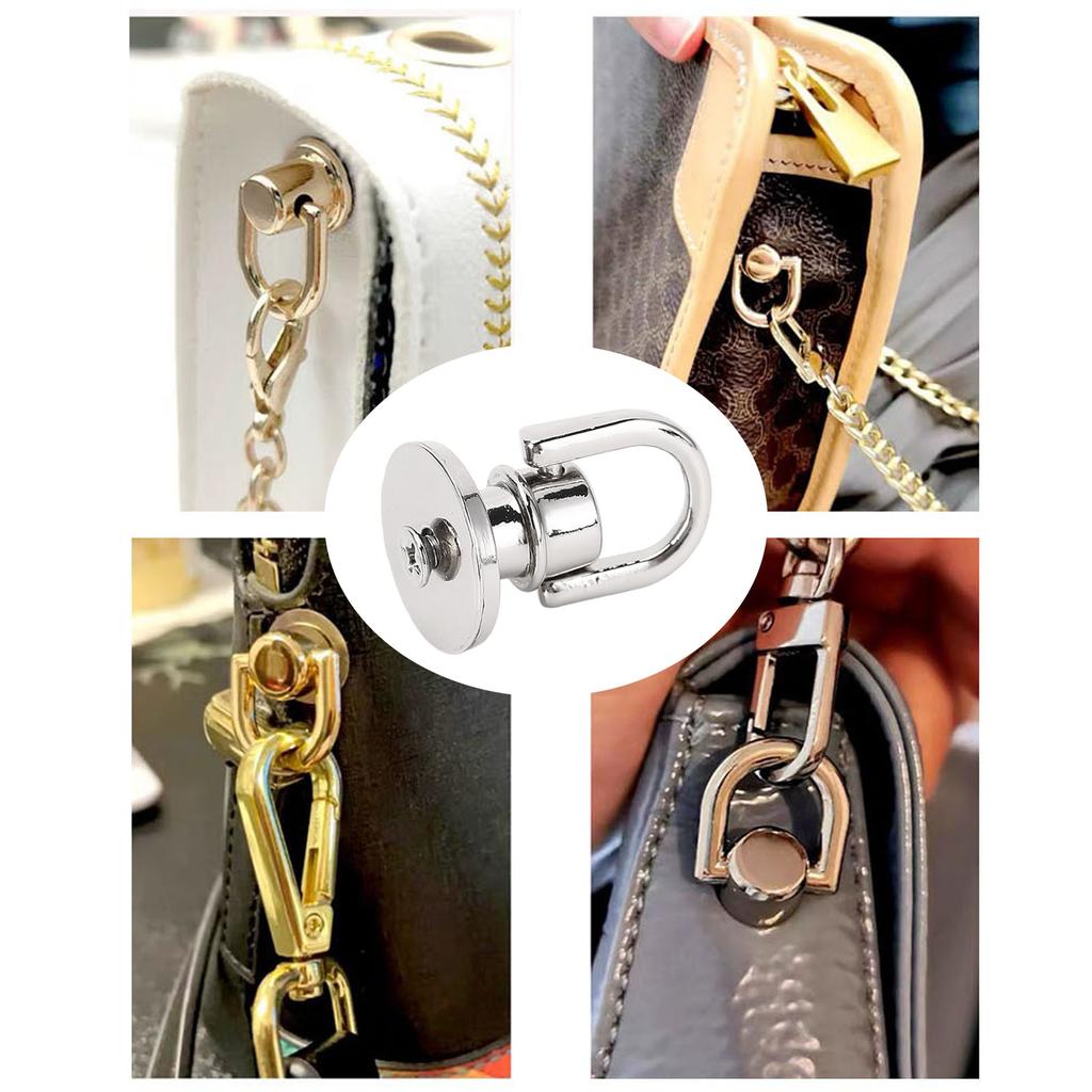 20 Pcs D   Rivet Zinc Alloy Iron   Hd Button Rotatable D   Stud Screw for Handbag Backpack Pet Collar