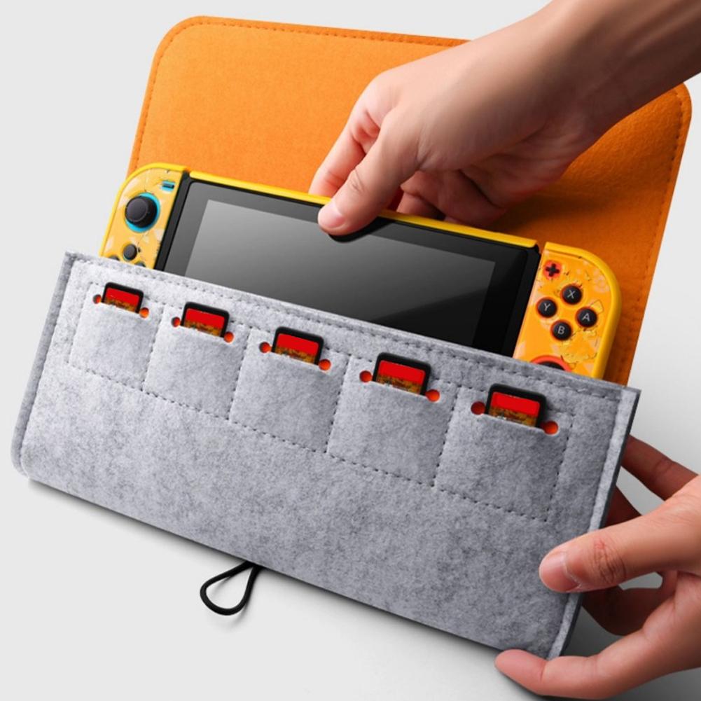 Portable Carrying Cover For Switch 2 Case Felt Pouch With Storage Card Slots Protective Bag For NS 2 Console Travel Accessories