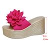 Fashion Flower Decor Wedge Sandals Women 2025 Summer Chunky Platform Beach Slippers Woman Plus Size Fashion Thick Bottom Sandalias Mujer