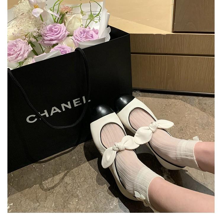 Xiaoxiangfeng Versatile Comfortable Bow Flat Mary Jane Shoes Women's 2025 Spring New Shallow Soft Ballet Shoes