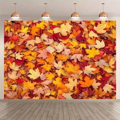 2D Plane, 1 Piece of Autumn Maple Leaf Photography Background, Suitable for Autumn Decoration, Party Supplies