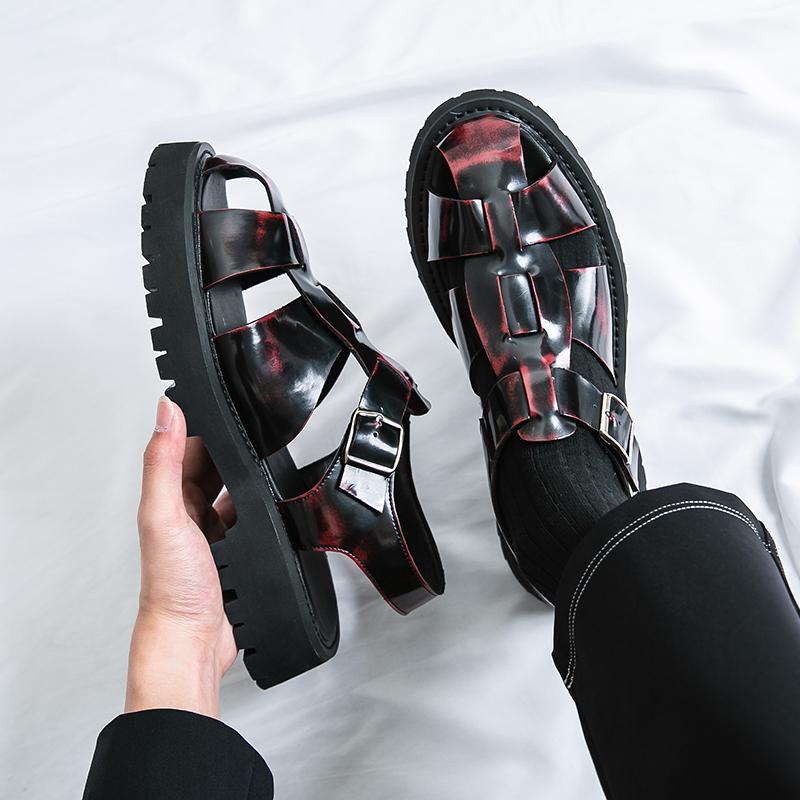 Summer Men Business Sandals Black Red Thick-soled Anti-slip Lightweight Comfortable Outdoor Brand Beach Sandals Men Size 38-46