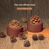 Pinecone Wood Aroma Diffuser: Portable Roly-Poly Essential Oil Diffuser with Black Walnut and Dried Flower Car Freshener