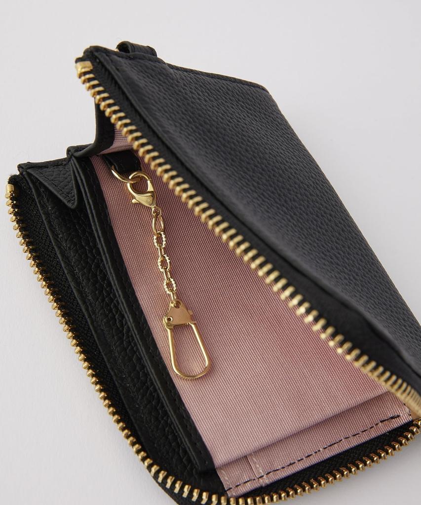 L Shaped Leather Wallet 103244054010 Black One Size