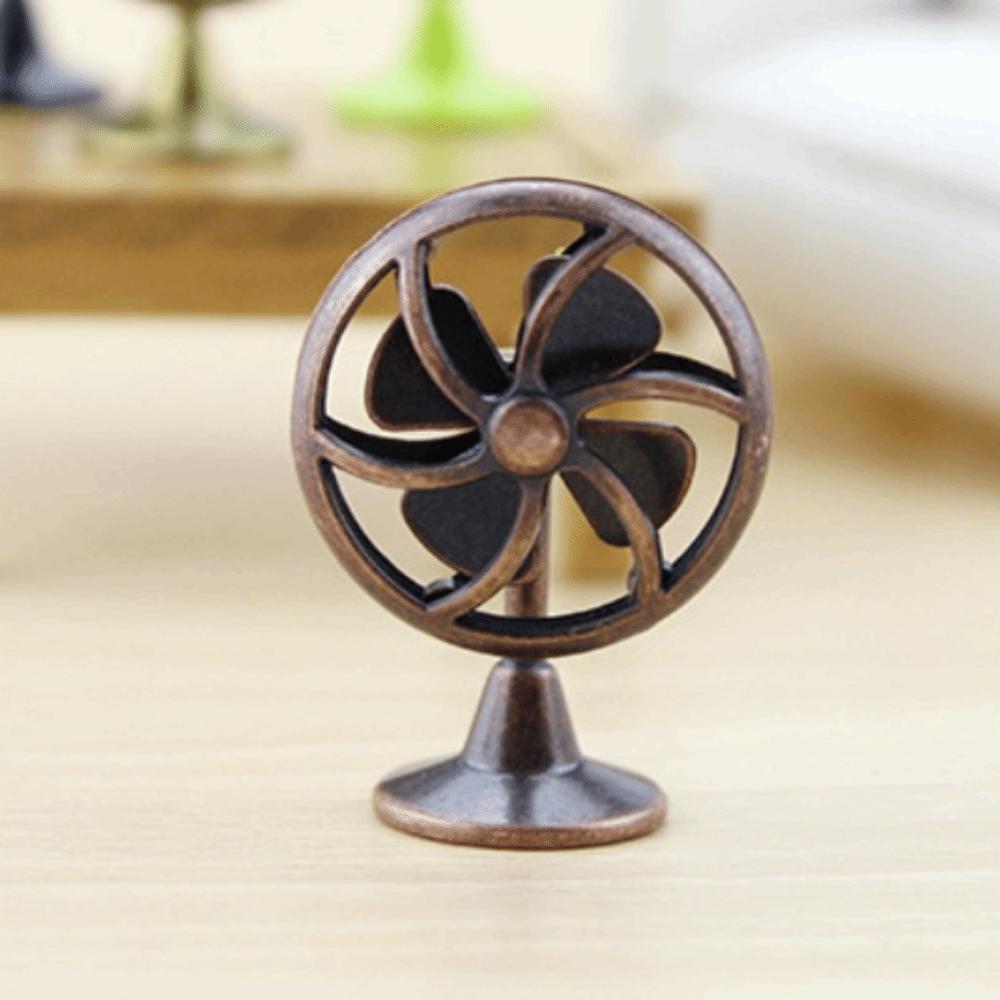 1:12 Scale Dollhouse Electric Fan Retro Mini Fan Model Miniature Doll Fan Furniture  DIY Toy