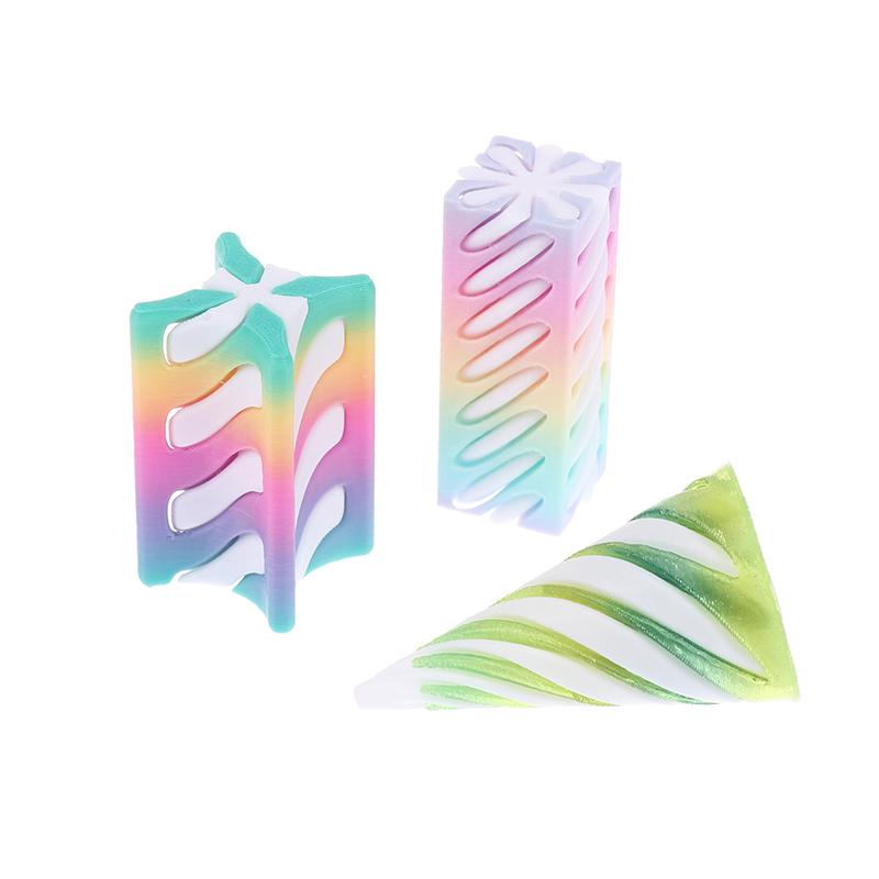 1 Piece Spiral Cone Decompression Toy 3D Printed Pyramid Impossible Pass-Through Sculpture Square Pillar Helix Screw Fidget Toys