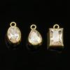 14K Gold Filled White Zircon Rectangular/Drop/Oval Pendant Geometric Earrings Necklace Bracelet Accessories