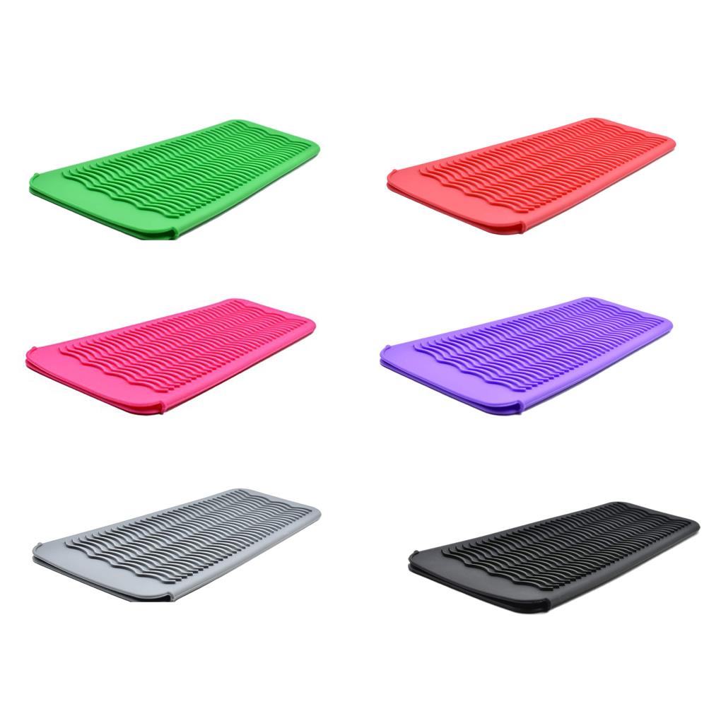 Heat Resistant Mat Silicone Travel Good Elasticity Wave Texture Flat Iron Holder Hair Styling Tools Perfect Giftfor Straightener