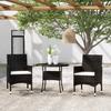Vidaxl 3-Piece Garden Furniture Set, Poly Rattan, Black