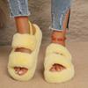 Fashion New 2025 Women Plush Slippers Home Wear Fashionable Shoes Women House Slides Women Korean Version Soft Bottom Double Slippers