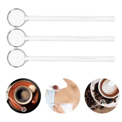 6 PCS Gold Tea Spoon Bebidas Mini Coffee Spoons Mug Teaspoons Baby Stirring Sugar Glass Flatware Long Handle Set Test Tube
