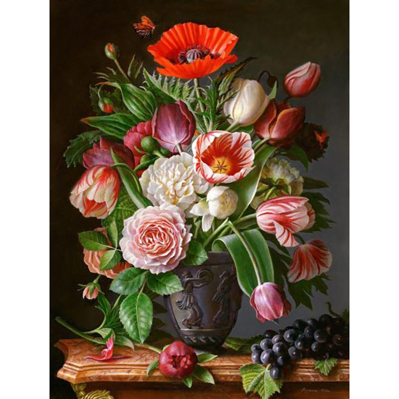 DIY Flower 5D Diamond Painting Full Round Drill Floral Diamond Embroidery Cross Stitch Kits Mosaic Wall Art Home Decor Gift