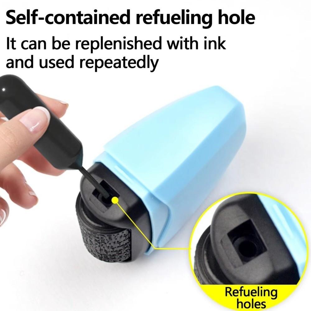 Plastic Identity Protection Roller Stamp Solid Color Manual Confidential Blocker Tax Documents