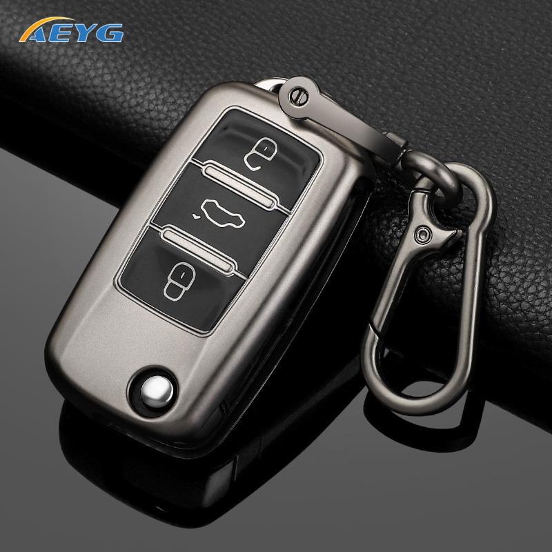 Tpu Car Flip Key Case Fob Keychain Suit For Volkswagen Vw Polo Golf Passat Tiguan Beetle Caddy Eos Skoda Octavia Seat Leon Alte