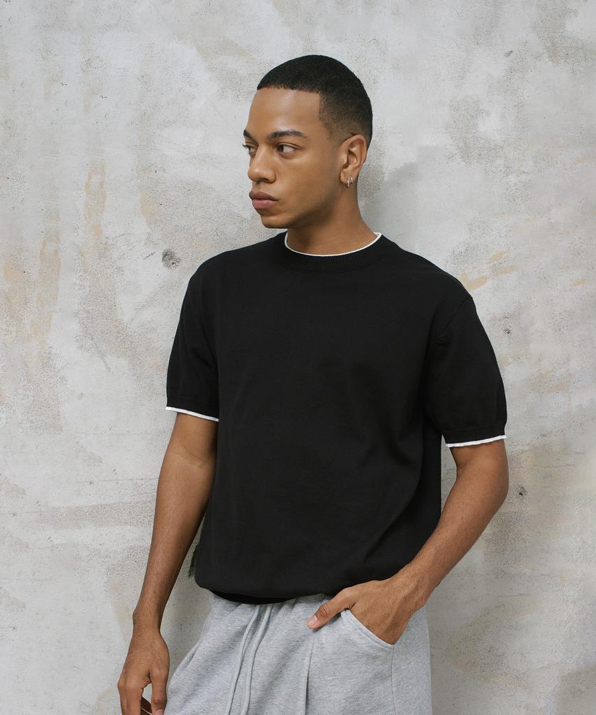 Dibsenseu Supima Cotton Ringer Short Sleeve Knit -3 Colors-