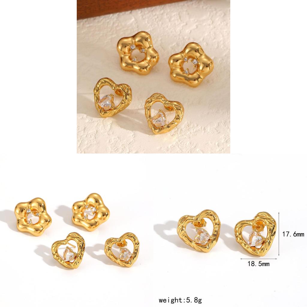 Geometric Stainless Steel Earrings For Women With Plating In Modern Light Luxury Style