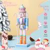 25CM Nutcracker Soldier Puppet Candy Series Combination Wooden Craft  Christmas Tree Pendant Family Festival Decoration Gift
