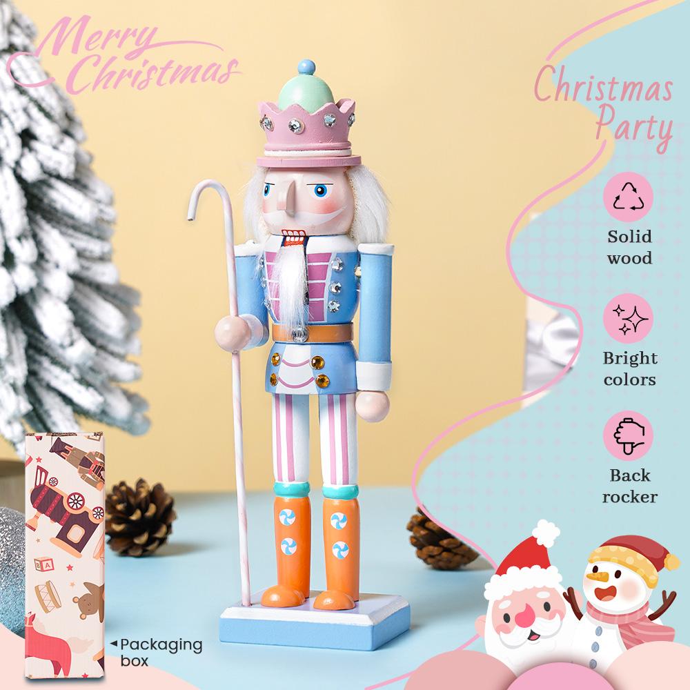 25CM Nutcracker Soldier Puppet Candy Series Combination Wooden Craft Christmas Tree Pendant Family Festival Decoration Gift