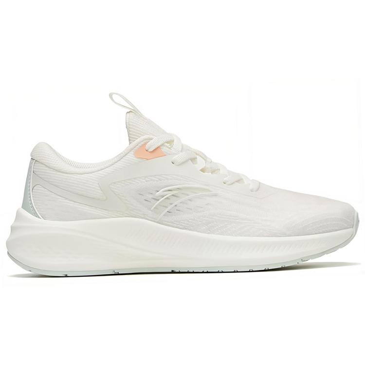 New Anta Road Run Cushioning Anti Slip And Wear Resistant Low Top Running Shoes Women's White Green Pink 922315519-1