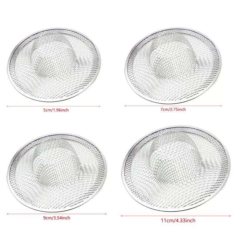 2Pcs Stainless Steel Bathroom Drain Filter Net Screening Sink Drain Strainer Shower Hair Catchers Stoppers Kitchen Accessories