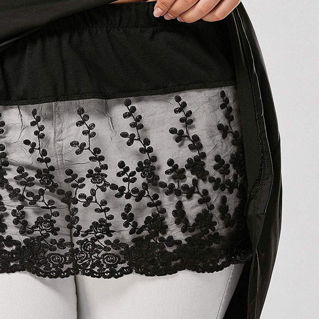 Women's Tiered Sheer Lace Trim Extender Half Plus Size Skirt