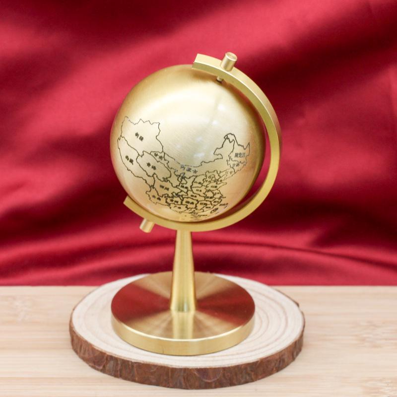 Mässing Roterande Sfärisk Tärningsprydnad - Kreativ Sexsidig Wenwan för Tur, Fred och Glädje