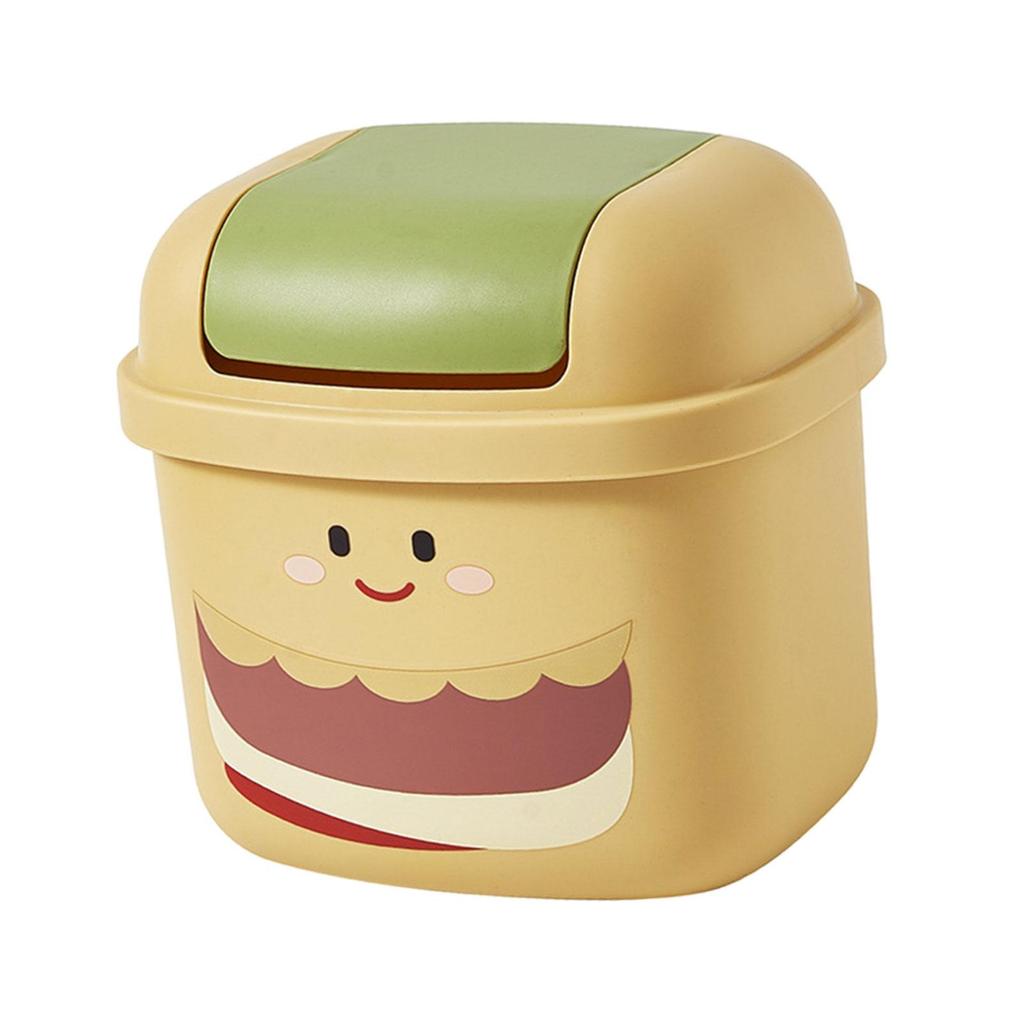 Mini Trash Can Countertop Wastebasket Cartoon for Dressing Table Tiny Trash Bin Trash Bin for Table Bathroom Desktop Bedroom