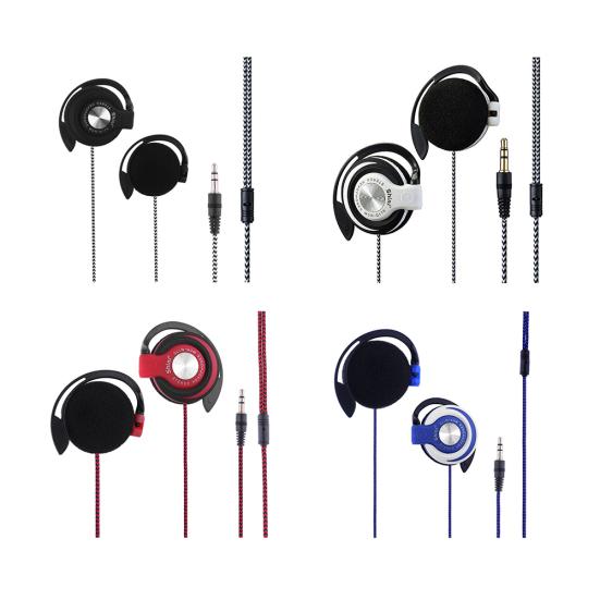 Universal 3.5mm Plug On Ear Sports Wired Clip Earphone Heavy Bass Headphone