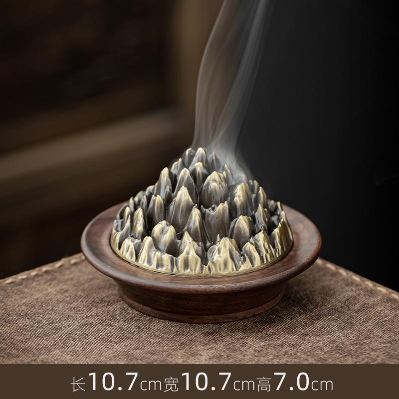 

Black Walnut Incense Burner Home Indoor Sandalwood Incense Burner Seal-Carved Incense Burner Decorative Ornament