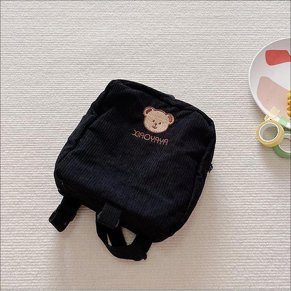 

Playful Korean Ins Embroidered Bear School Backpack Lightweight Comfortable Children For чёрный