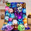 1PC Colorful Cube Creatures Flannel Blanket Gift, Suitable for Both Men And Women, Soft Ideal for Beds And Sofa, Birthday Or Christmas Gift