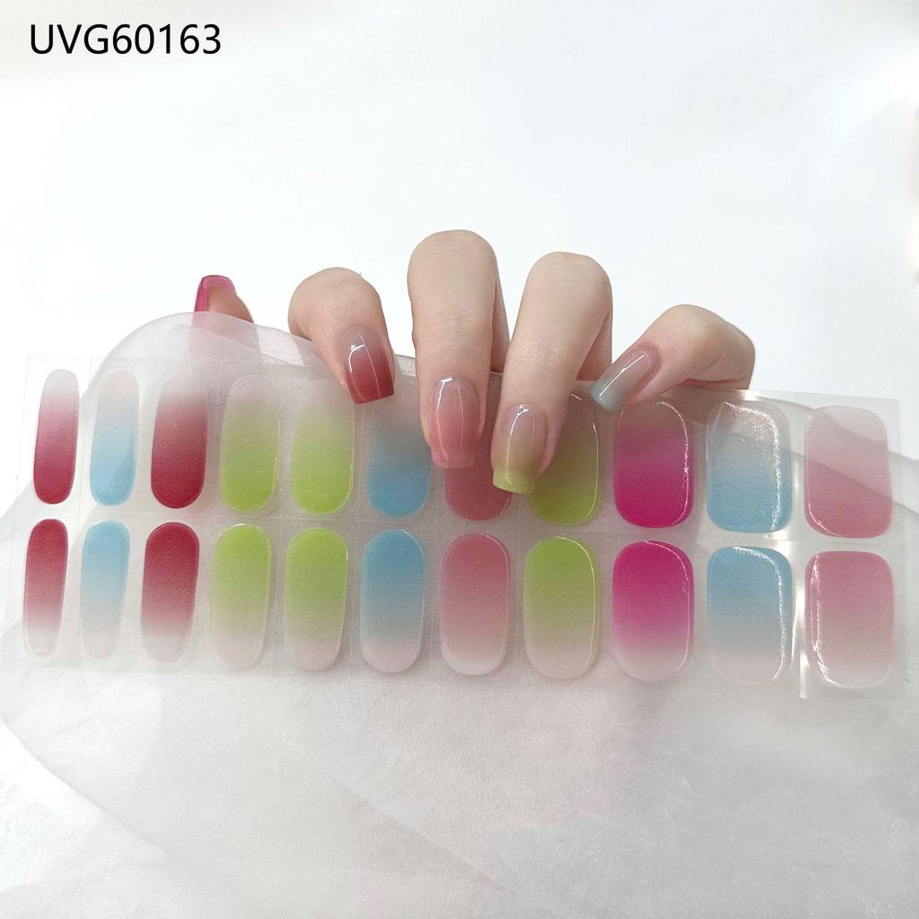 Transparent Nude UV Gel Nail Art Stickers: Semi-Cured, Semi-Baked Manicure Sheets