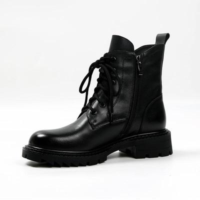 Mordoan Ladies Boots  Autumn Winter Genuine Cow Leather Lace -Up Round Toe Platform Shoes Ankle Boots Women Winter Boots