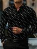 Men's Shirt Fashion Geometric Line Print Long Sleeve Shirt Business Office Casual Slim Versatile Daily Outdoor Commuting Top
