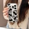 INS Black Cherry Bowknot Clear Phone Case For Samsung Galaxy A14 A15 5G S21 S22 S23 S24 FE Plus Ultra A25 A35 A52 A53 A54 A55 5G