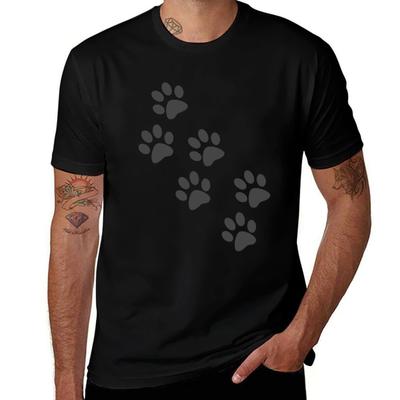 Pfotenabdruck T-Shirt Lässig Trendig Streetwear T-Shirt