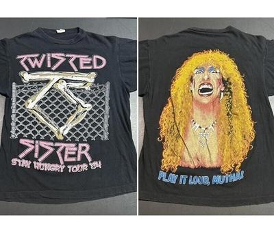 Maglietta Banda Twisted Sister Design Raro 2 Lati Nera Unisex