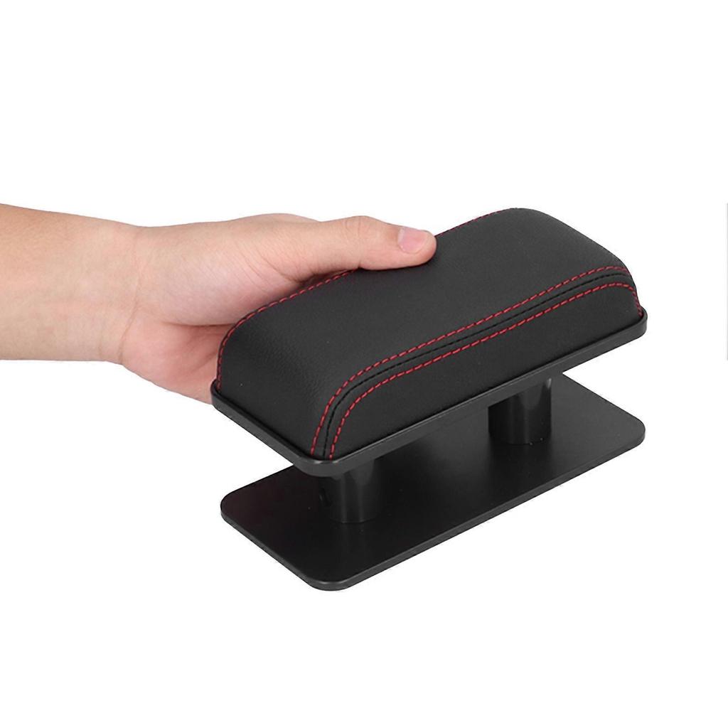 Car Adjustable Armrest Left Elbow Support Bracket Pad AntiFatigue AntiSlip Automobile Inside Modification(Black Red Edge )