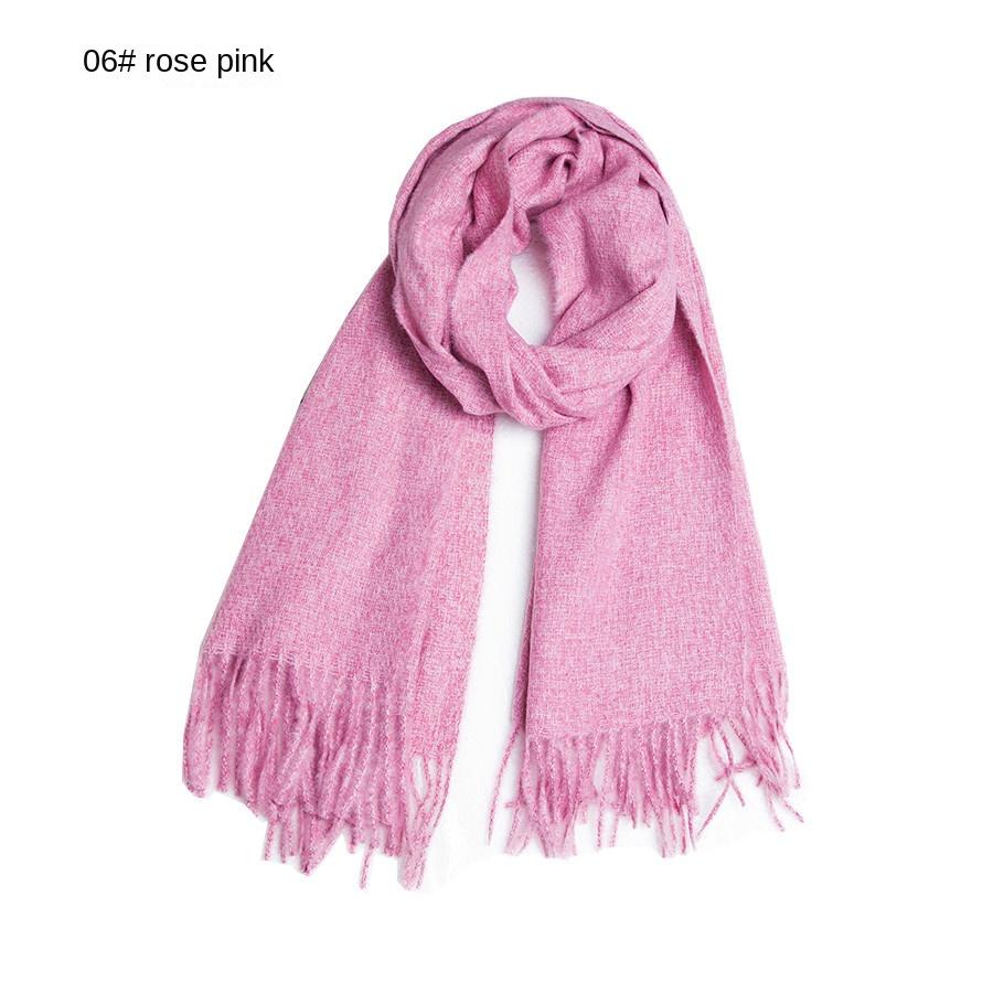 Toamnă Iarnă Culoare Solidă Eșarfă cu franjuri lungi Sal gros de damă