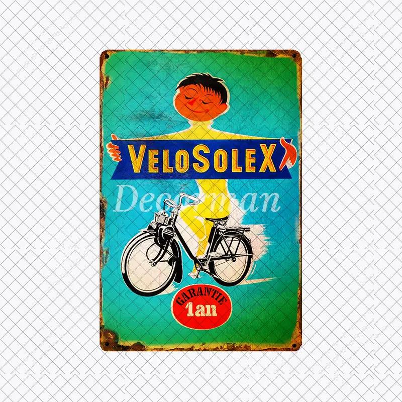[ DecorMan ] VELO SOLEX France Bike Metal SIGN Custom Wall Poser iron Painting PUB Room Bar Hotel Decor LTA-2033