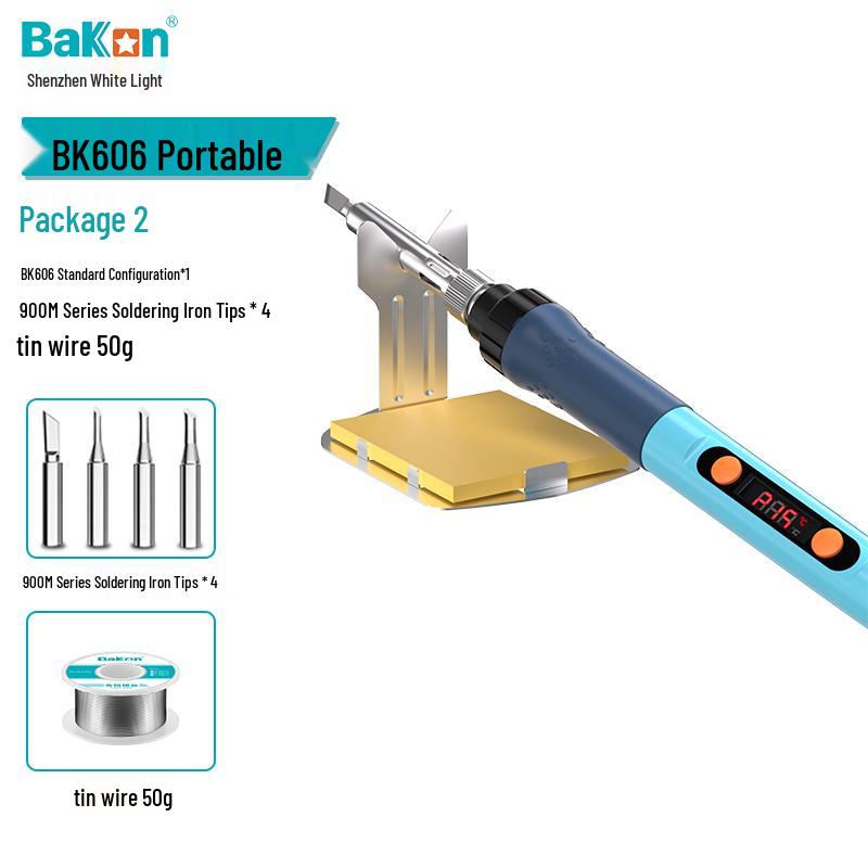 Portable 90W High-Power White Light Electric Soldering Iron BK606 for Household Electronic Repair.