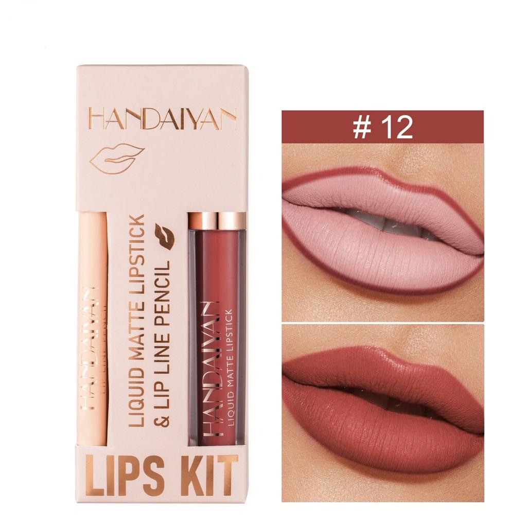 Matte Nude Brown Lipliner Pencil Lipsticks 12 Colors Lip Contour Kit Waterproof Non-sticky Sexy Velvet Red Lipgloss Makeup Tool