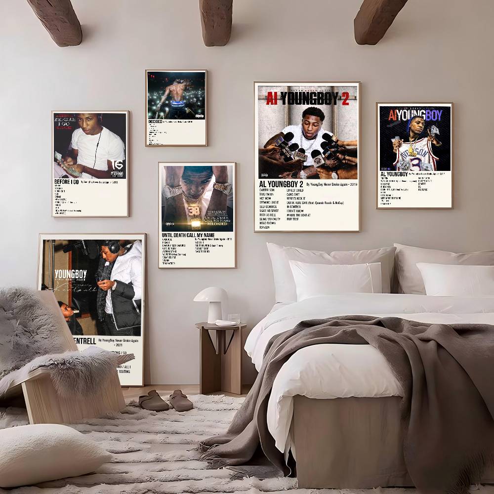 Never Broke Again AI YoungBoy 2 Rapové hudobné album Obal Biely papierový plagát Vodotesná papierová nálepka Kaviareň Bar Maľba na stenu