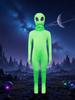 Alien Bodysuit Erwachsene Halloween Kinderkostüm Grüner Jumpsuit mit Reißverschluss Cosplay Outfit Party