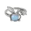 Moonstone Cute Rabbit Open Ring Planet Niche Design High-End Temperament Stacking Wearing Personalized Sweet Ring